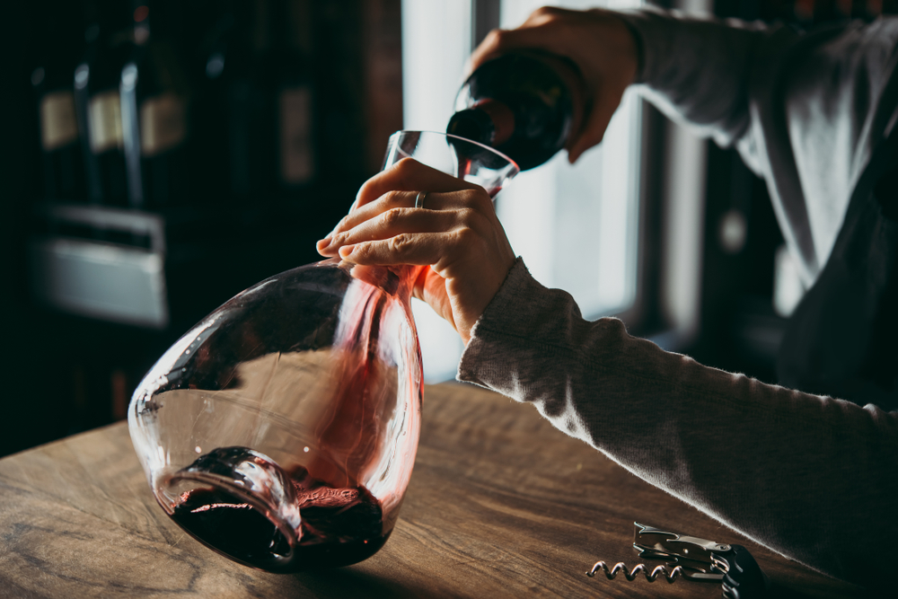 Usa un decanter per il vino aerato rosso